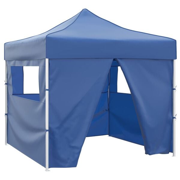 vidaXL Foldable Tent 3x3 m with 4 Walls Blue