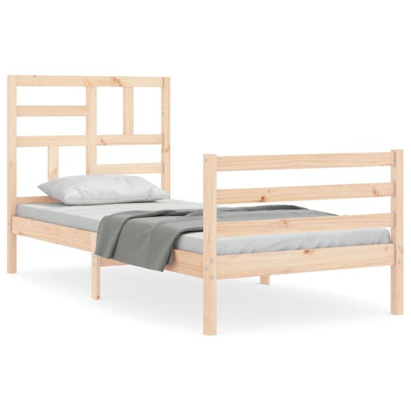 vidaXL Bed Frame without Mattress Small Single Solid Wood