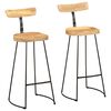 vidaXL Bar Stools 2 pcs 49x43x103 cm Solid Wood Mango