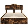 vidaXL Storage Bed with Drawer Smoked Oak 120 x 190 cm Engineered Wood