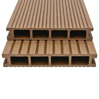 vidaXL WPC Hollow Decking Boards with Accessories 16 m² 2.2 m Teak