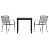 vidaXL Garden Dining Set 7 pcs Anthracite Powder-Coated Steel