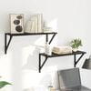 vidaXL Wall Shelves 2 pcs Black Oak 60 x 25 x 25.5 cm Engineered Wood