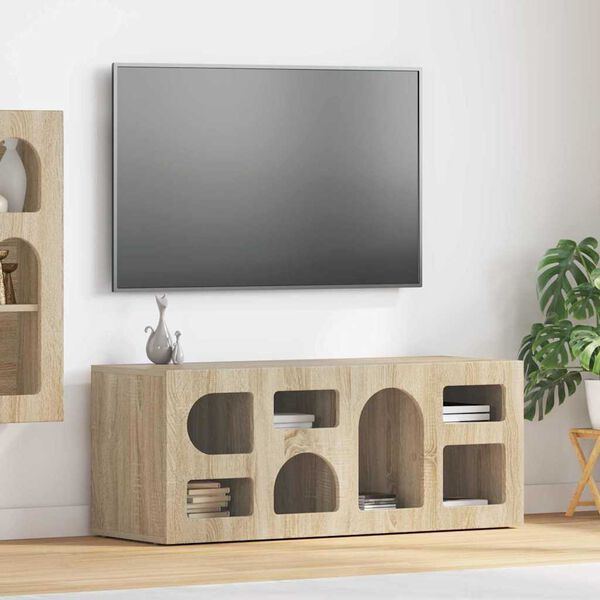 vidaXL TV Cabinet Sonoma Oak 100 x 35 x 40 cm Engineered Wood