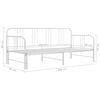 vidaXL Pull-out Sofa Bed Frame without Mattress White Metal 90x200 cm
