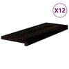 vidaXL Stair Treads 12 pcs Brown Black 70x30x2 cm Solid Wood Oak