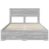 vidaXL Bed Frame with Drawer Grey Sonoma 160 x 200 cm Engineered Wood