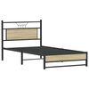 vidaXL Bed Frame without Mattress Sonoma Oak 100x190 cm Engineered Wood