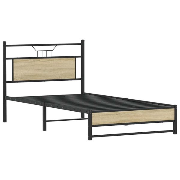 vidaXL Bed Frame without Mattress Sonoma Oak 100x190 cm Engineered Wood