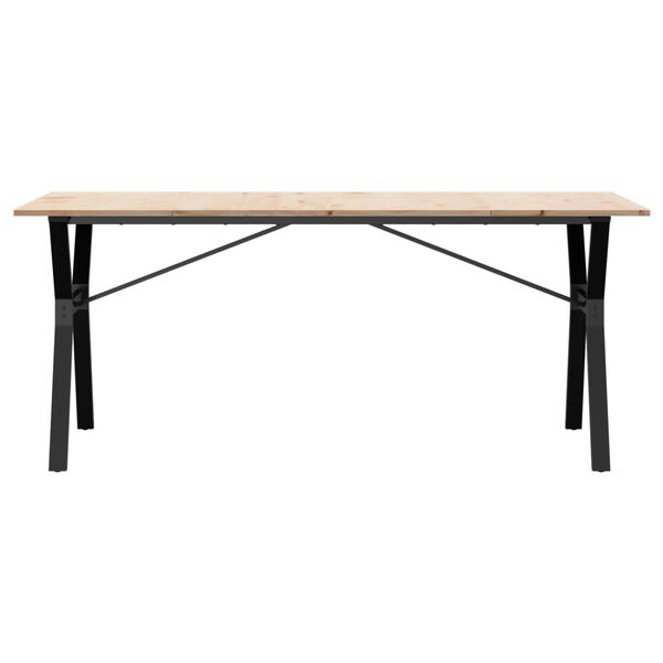 vidaXL Dining Table Y-Frame 180x90x75 cm Solid Wood Pine and Steel