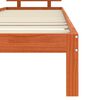 vidaXL Bed Frame with Headboard Wax Brown 90 x 190 cm Solid Pine Wood