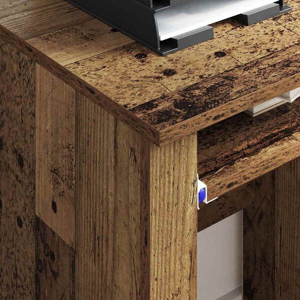 vidaXL Desk with Wheels Old Wood 91 x 50 x 77 cm Engineered Wood