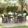 vidaXL Garden Dining Set 5 pcs Brown Poly Rattan