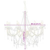 vidaXL Chandelier with Beads White 8 x E14 Bulbs