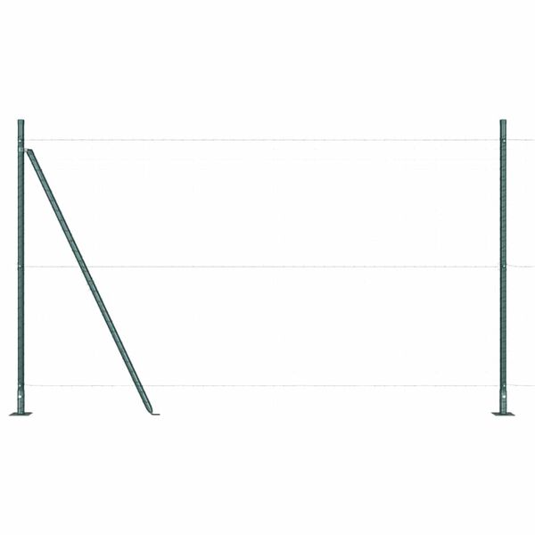 vidaXL Fence Post 13 pcs Green Steel