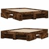 vidaXL Bed Frame without Mattress Smoked Oak 140x200 cm Engineered Wood