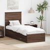 vidaXL Bed Frame Brown Oak and Silver 70 x 190 cm Engineered Wood