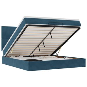 vidaXL Ottoman Bed with Mattresses Dark Blue 160x200cm Velvet