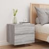 vidaXL Wall-mounted Bedside Cabinet with LED Lights Grey Sonoma