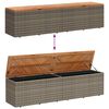 vidaXL Garden Storage Box Grey 220x50x54 cm Poly Rattan Acacia Wood