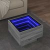 vidaXL Side Table with LED Grey Sonoma 40x40x30 cm Engineered Wood