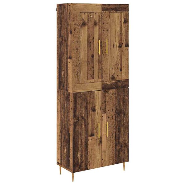 vidaXL Highboard Old Wood 69.5 x 34 x 180 cm Engineered Wood