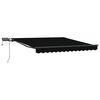 vidaXL Retractable Awning Manual Black 350 x 250 cm Fabric