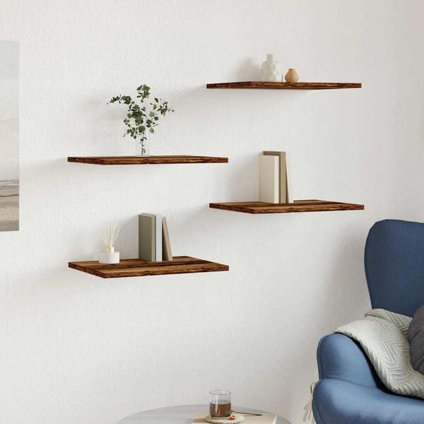 vidaXL Bookshelf Boards 4 pcs Old Wood 40x30x1.5 cm Engineered Wood