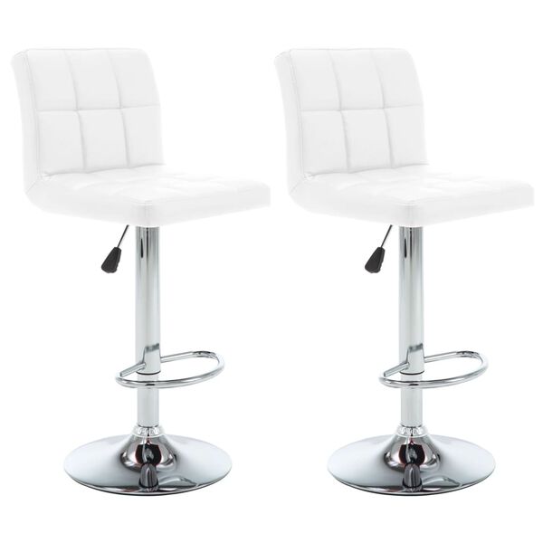 vidaXL Bar Stools 2 pcs White Faux Leather