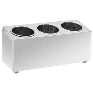 vidaXL Cutlery Holder 3 Grids Rectangular Stainless Steel