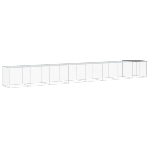 vidaXL Chicken Cage with Roof Light Grey 803x98x90 cm Galvanised Steel