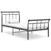 vidaXL Bed Frame without Mattress Black Metal 100x200 cm
