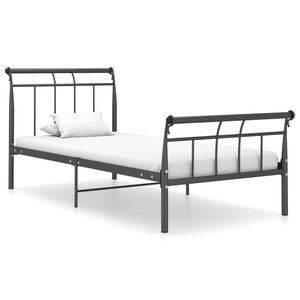 vidaXL Bed Frame without Mattress Black Metal 100x200 cm