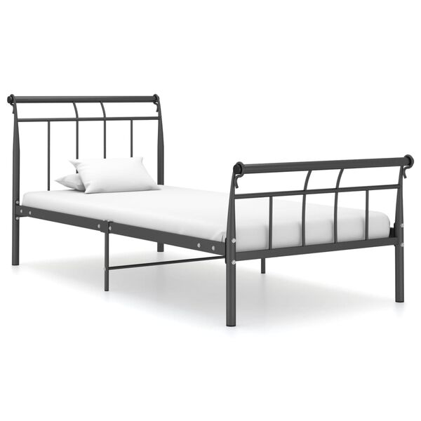 vidaXL Bed Frame without Mattress Black Metal 100x200 cm