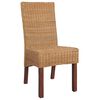 vidaXL Dining Chairs 2 pcs Brown Natural Rattan