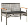 vidaXL 5 Piece Garden Dining Set with Cushions Grey Poly Rattan