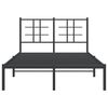 vidaXL Metal Bed Frame without Mattress with Headboard Black 120x190cm