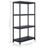 vidaXL Storage Shelf Racks 2 pcs Black 60x30x138 cm Plastic