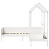 vidaXL Day Bed and Bench Set with Roof without Mattress White 90x190 cm Single