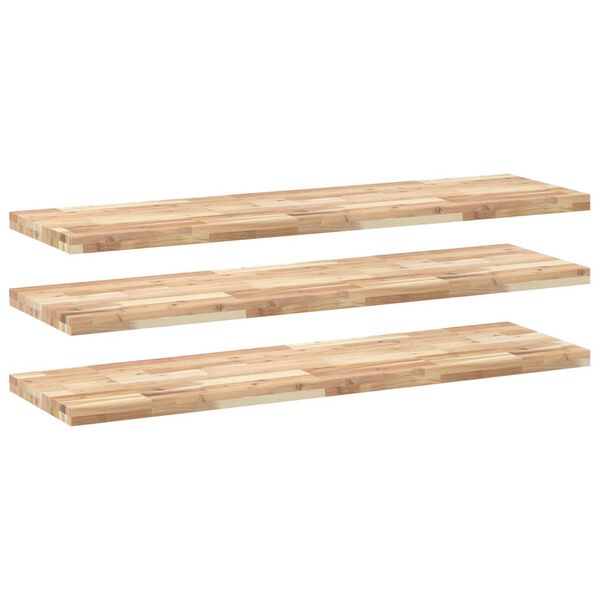 vidaXL Floating Shelves 3 pcs 160x40x4 cm Untreated Solid Wood Acacia