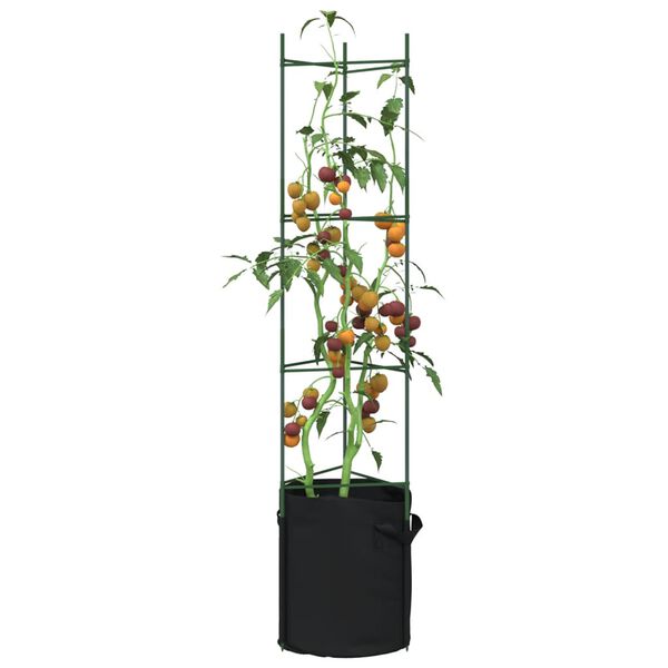 vidaXL Tomato Cages with Plant Bags 8 pcs 154 cm Steel and PP