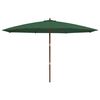 vidaXL Garden Parasol with Wooden Pole Green 400x273 cm