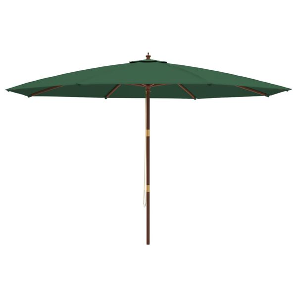 vidaXL Garden Parasol with Wooden Pole Green 400x273 cm