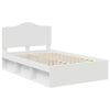 vidaXL Bed Frame with Headboard White 135 x 190 cm Solid Pine Wood