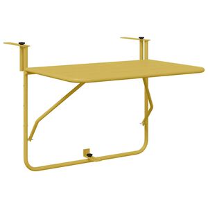 vidaXL Hanging Balcony Table Folding Gold 60 x 39 x 65 cm Steel