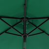 vidaXL Garden Parasol with LEDs and Steel Pole Green 225x225x212cm