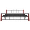 vidaXL Bed Frame without Mattress Metal and Solid Oak Wood 200x200 cm