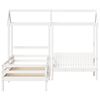 vidaXL Bed and Bench Set with Roof without Mattress White 90x190 cm Single