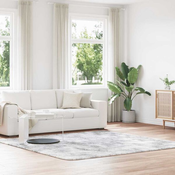 vidaXL Shaggy Rug High Pile NAVARRA Silver Grey 240x240 cm Polyester