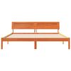 vidaXL Bed Frame with Headboard Brown 200 x 200 cm Solid Pine Wood